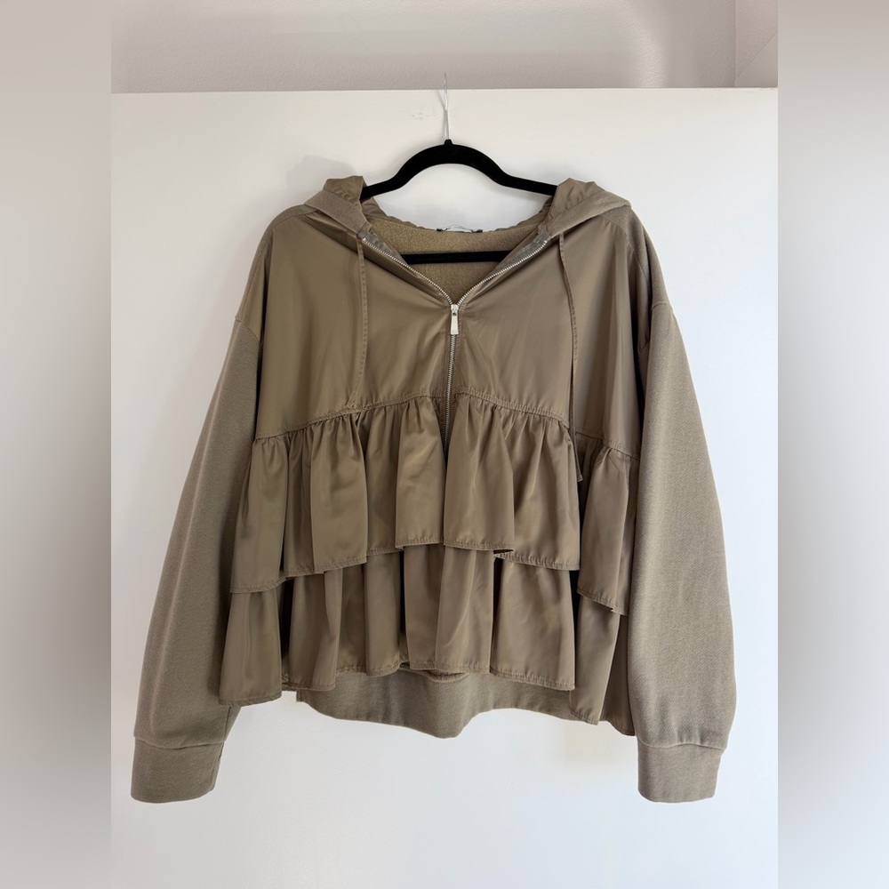 ZARA Ruffle Tiered Hoodie